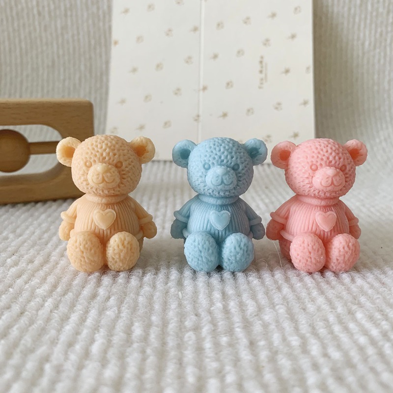 Soap Making Things - 미니 사랑 곰 촛불 실리콘 금형