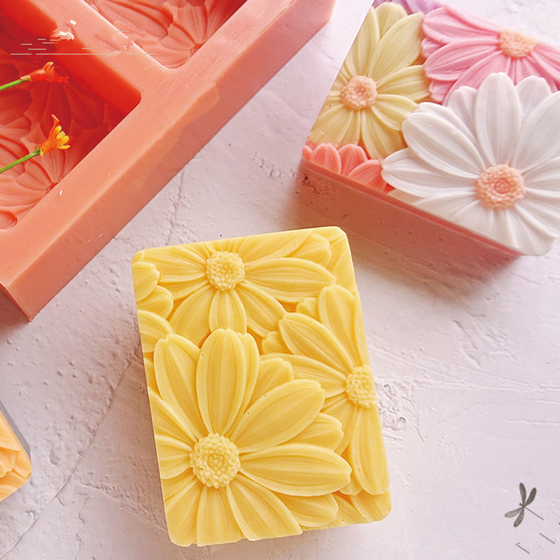 최신!! !3d 우아한 해바라기 비누 금형 직사각형 실 - Soap Making Things 리뷰 및 가격