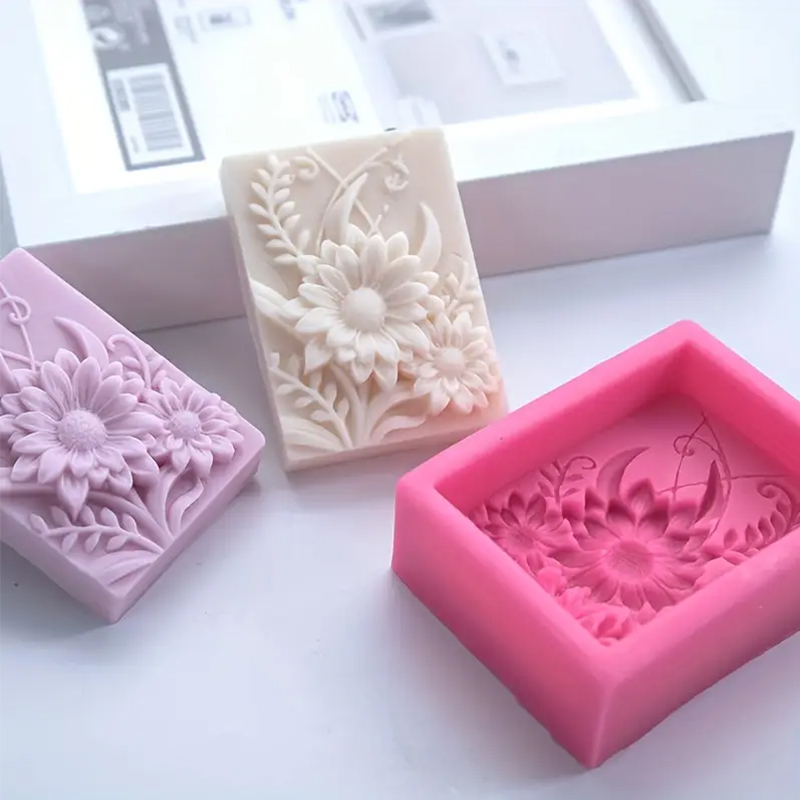3D 꽃 사각형 비누 실리콘 금형 직사각형 수제 향기로 - Soap Making Things 리뷰 및 가격