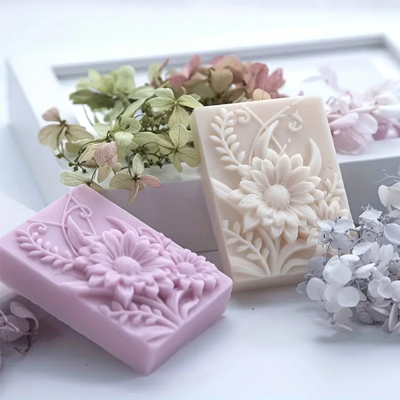 3D 꽃 사각형 비누 실리콘 금형 직사각형 수제 향기로 - Soap Making Things 리뷰 및 가격