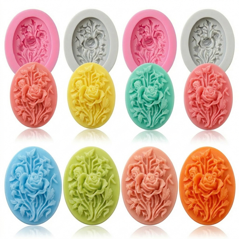 4개의 꽃 모양 실리콘 몰드, 쉽게 탈형이 가능하고 재 - Soap Making Easy 리뷰 및 가격