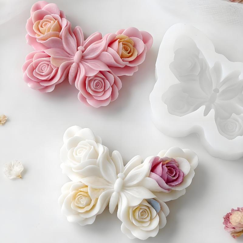 DIY 장미 나비 모양 실리콘 몰드 수제 아로마 캔들  - Soap Making Things 리뷰 및 가격